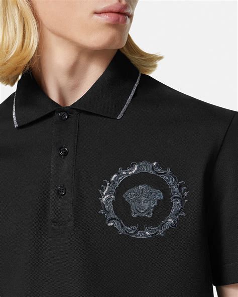 versace polo shirt half medusa|Medusa Cartouche Polo Shirt Black .